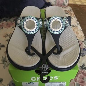 Sanrah Diamante Wedge Croc